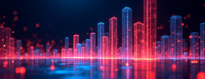 Abstract data visualization showing dramatic improvement curves